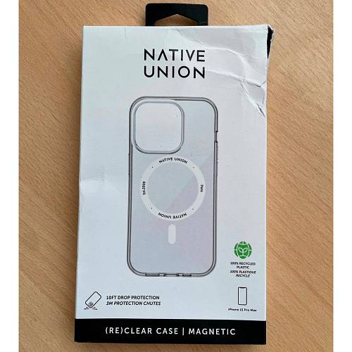 Чехол для смартфона Native Union (Re)Clear Case for iPhone 15 Pro Max, прозрачный (уценка)